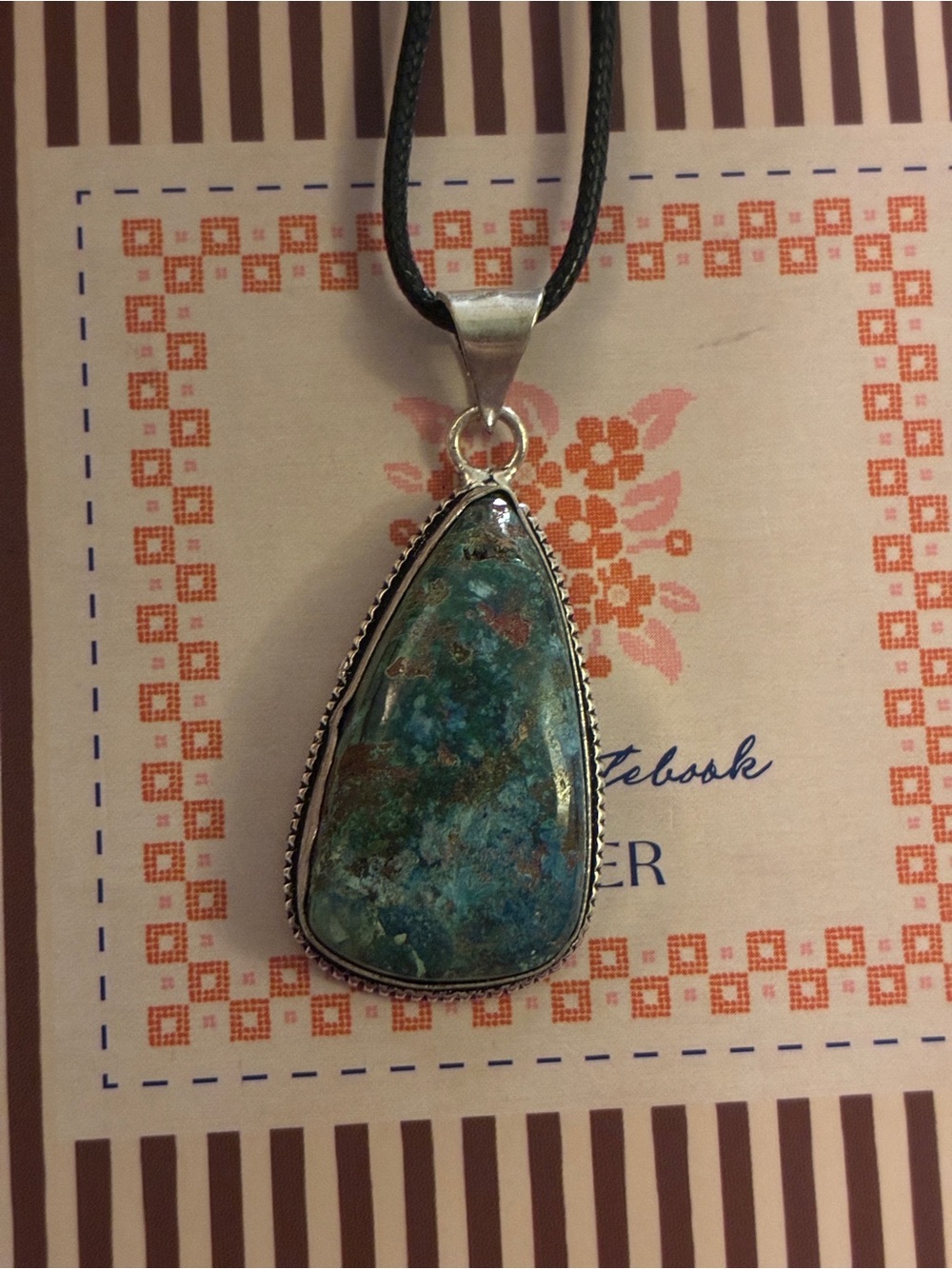 925 Silver Gemstone Vintage STYLE Cord Necklace